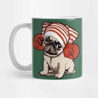 Cute Pug In A Warm Winter Hat Mug